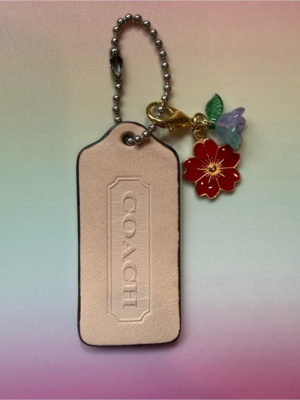Coach Hang Tag in cream/nude color + 🌸unbranded charm
